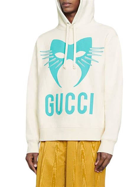 gucci emblem white hoodie|Gucci oversized hoodie.